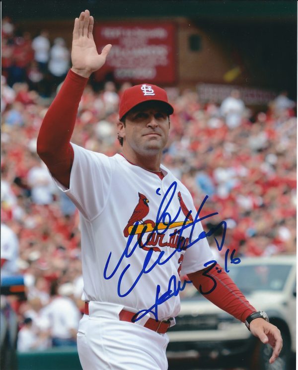 AUTOGRAPHED  MIKE MATHENY St. Louis Cardinals photo