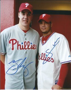 AUTOGRAPHED JOHN MIZEROCK & JUAN SAMUEL 8X10 Philadelphia Phillies