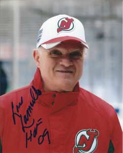 Autographed LOU LAMORIELLO 8X10 New Jersey Devils Photo