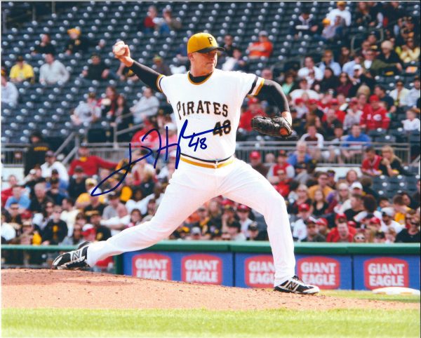 Autographed JARED HUGHES 8X10 Pittsburgh Pirates Photo