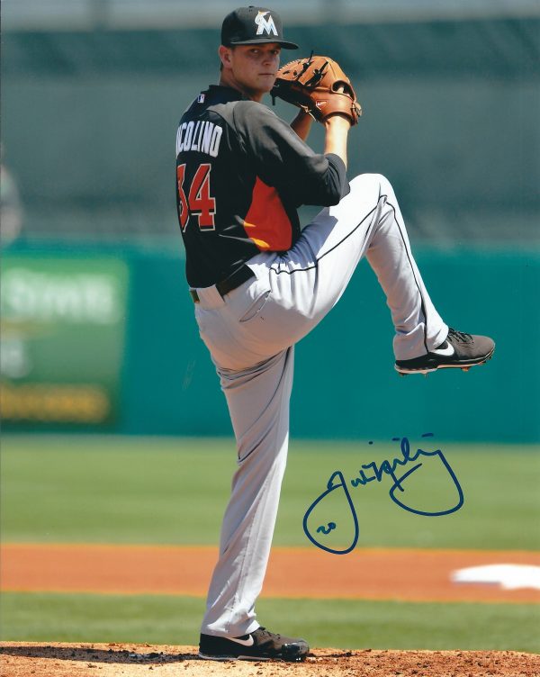 AUTOGRAPHED JUSTIN NICOLINO 8X10 Miami Marlins Photo