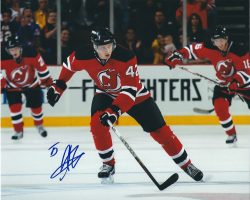 Autographed ADAM LARSSON 8X10 New Jersey Devils Photo
