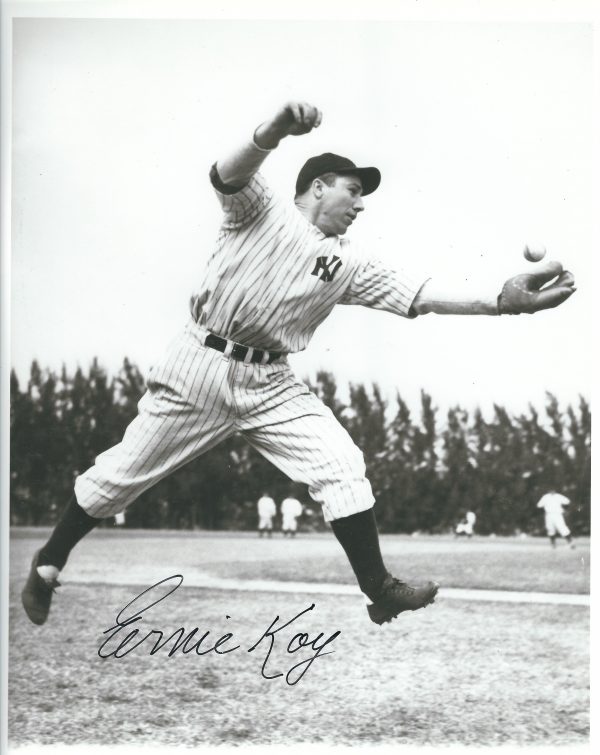 AUTOGRAPHED ERNIE KOY 8X10 NEW YORK YANKEES photo