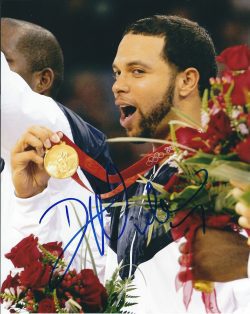 Autographed DERON WILLIAMS 8X10 USA Gold Medal Winner Photo