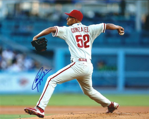 AUTOGRAPHED SEVERINO GONZALEZ  8X10 Philadelphia Phillies Photo