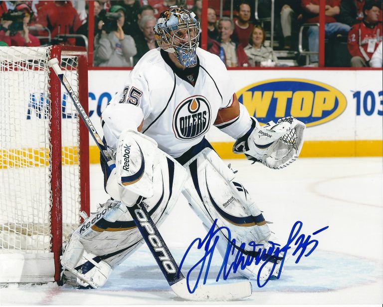 Autographed NIKOLAI KHABIBULIN 8X10 Edmonton Oilers Photo - Main Line