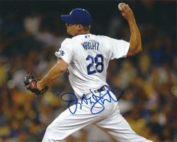 AUTOGRAPHED JAMEY WRIGHT 8x10 Los Angeles Dodgers photo
