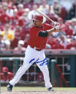 AUTOGRAPHED DONALD LUTZ 8X10 Cincinnati Reds Photo