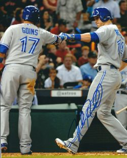AUTOGRAPHED NOLAN REIMOLD  8X10 Toronto Blue Jays Photo