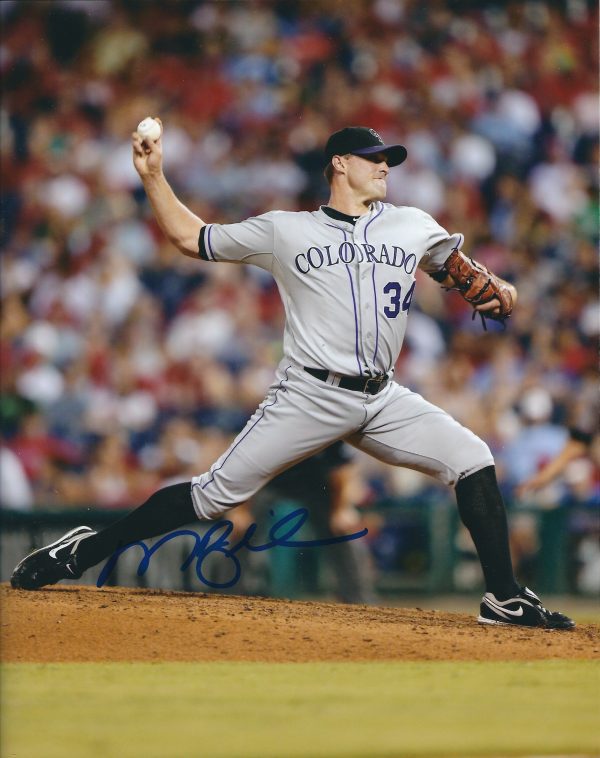 AUTOGRAPHED MATT BELISLE 8X10 Colorado Rockies Photo