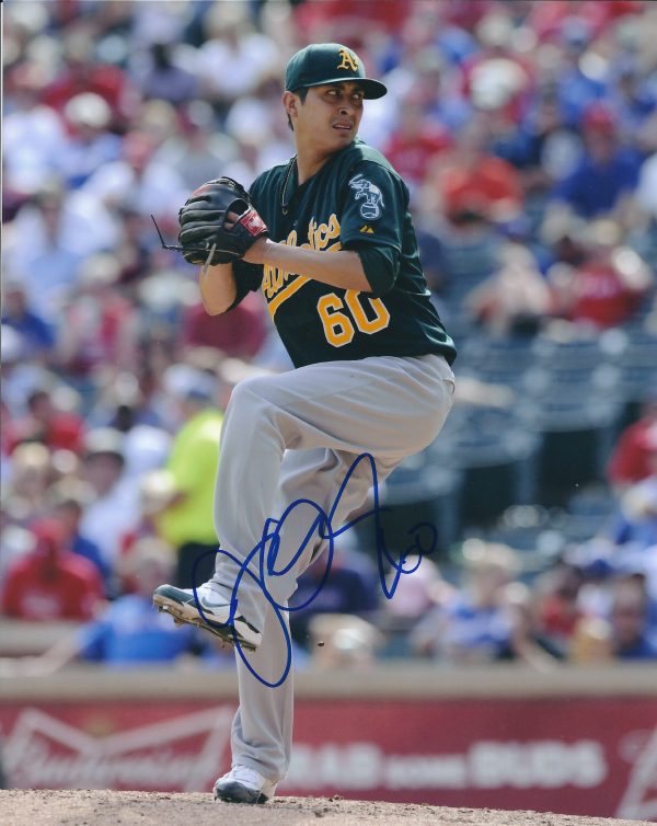 AUTOGRAPHED JESSE CHAVEZ 8X10 Oakland A's Photo
