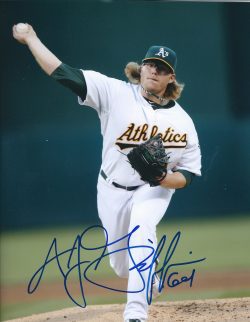 AUTOGRAPHED A.J. GRIFFIN 8X10 Oakland A's Photo
