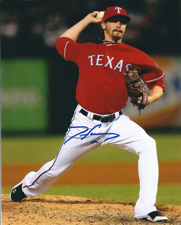 AUTOGRAPHED TANNER SCHEPPERS 8X10 Texas Rangers Photo