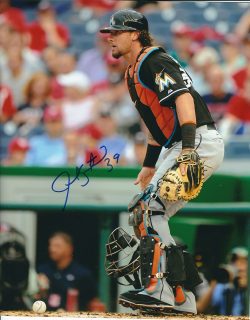 AUTOGRAPHED JARROD SALTALAMACCHIA 8X10 Miami Marlins Photo