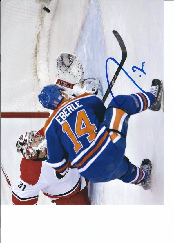 Autographed JORDAN EBERLE 8X10 EDMONTON OILERS Photo