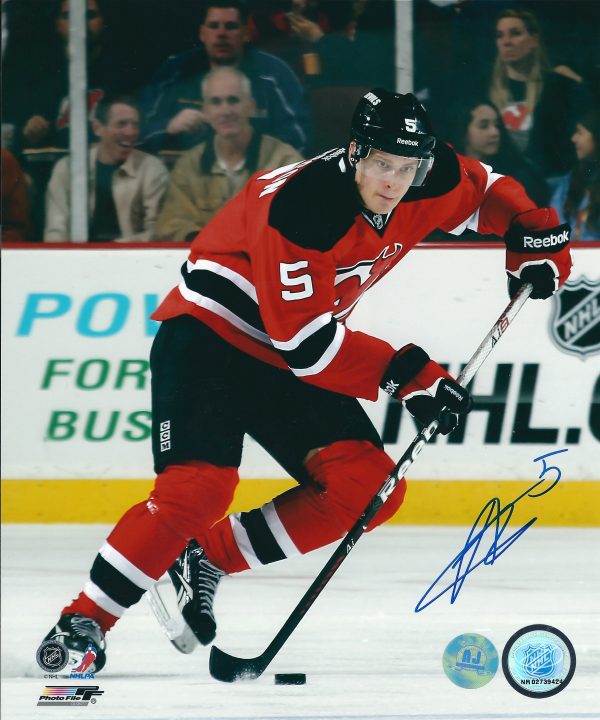 Autographed ADAM LARSSON 8X10 New Jersey Devils Photo