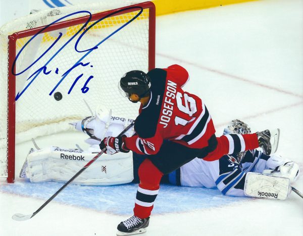 Autographed JACOB JOSEFSON 8X10 New Jersey Devils Photo