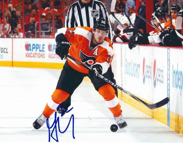 Autographed MARK STREIT 8X10 Philadelphia Flyers Photo