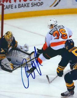Autographed CHRIS VANDEVELDE 8X10 Philadelphia Flyers Photo