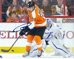 Autographed CHRIS VANDEVELDE 8X10 Philadelphia Flyers Photo