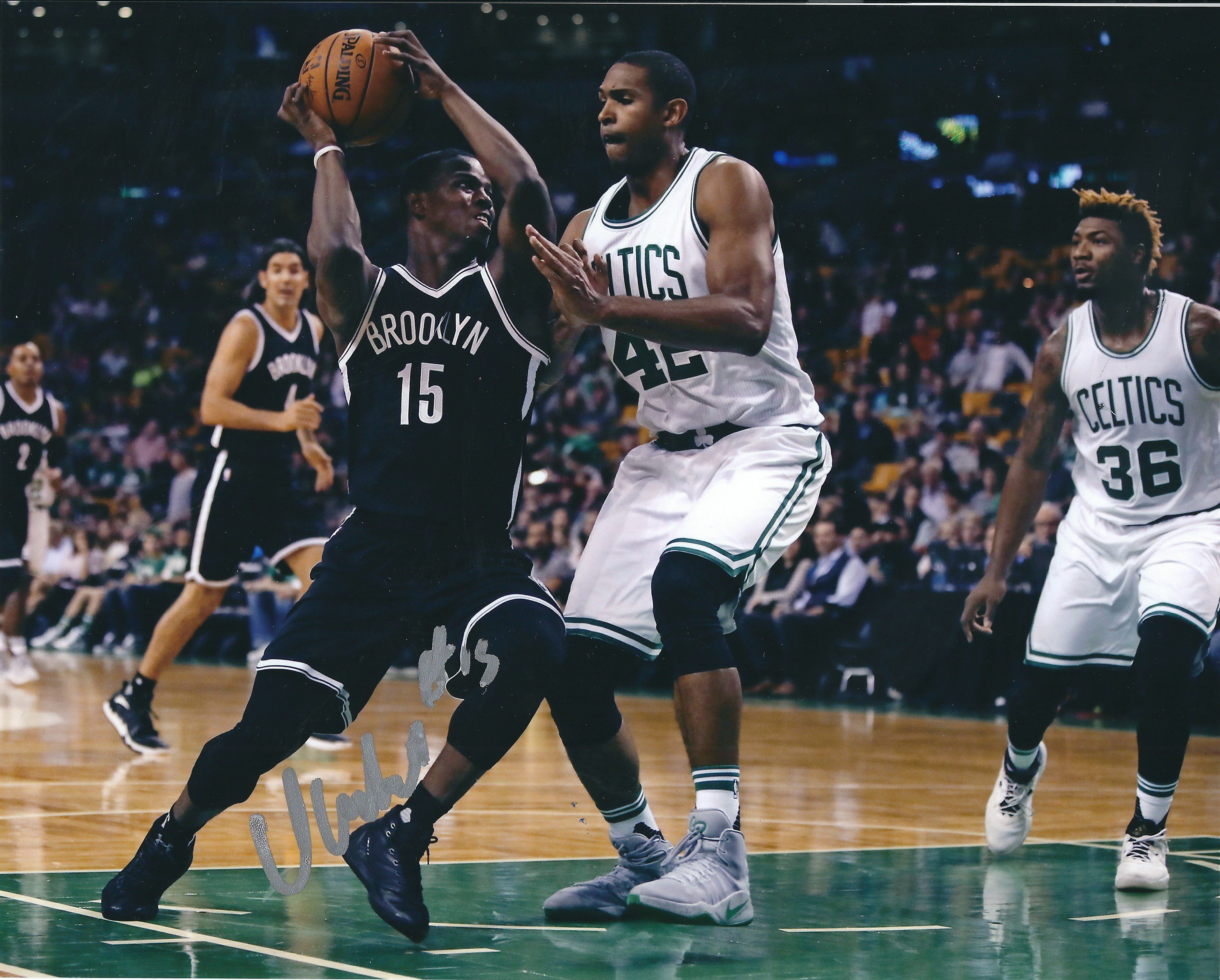 Autographed BROOK LOPEZ 8x10 Brooklyn Nets photo - Main Line