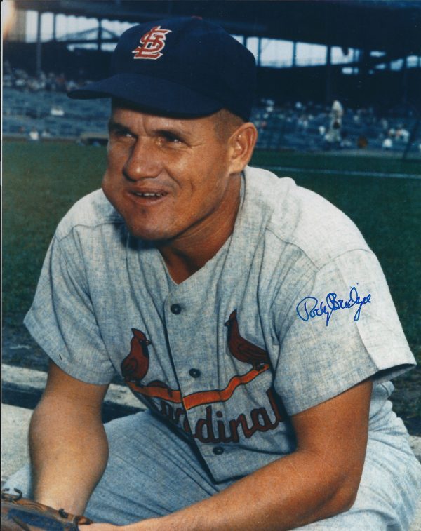 AUTOGRAPHED ROCKY BRIDGES 8x10 St. Louis Cardinals photo