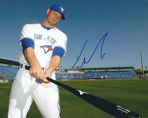 AUTOGRAPHED MICHAEL SAUNDERS  8X10 Toronto Blue Jays Photo