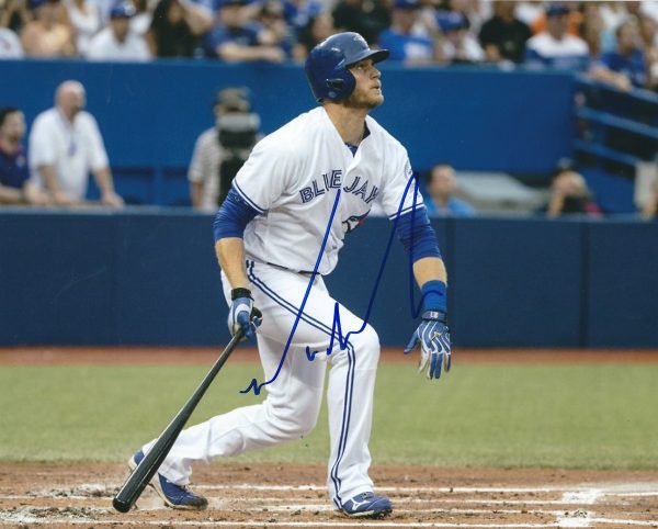 AUTOGRAPHED MICHAEL SAUNDERS  8X10 Toronto Blue Jays Photo