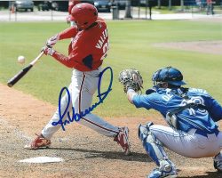 AUTOGRAPHED JESMUEL VALENTIN 8X10 Philadelphia Phillies Photo