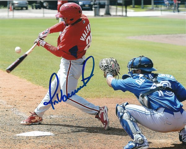 AUTOGRAPHED JESMUEL VALENTIN 8X10 Philadelphia Phillies Photo