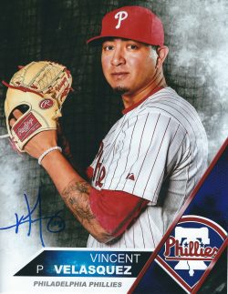 AUTOGRAPHED VINCENT VELASQUEZ 8X10 Philadelphia Phillies Photo