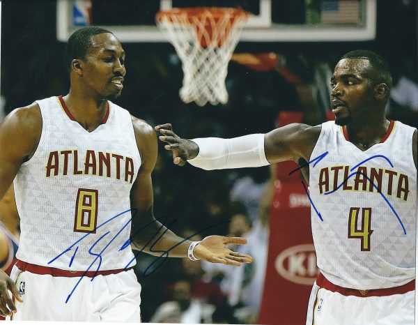 AUTOGRAPHED DWIGHT HOWARD & PAUL MILLSAP 8X10 Atlanta Hawks photo