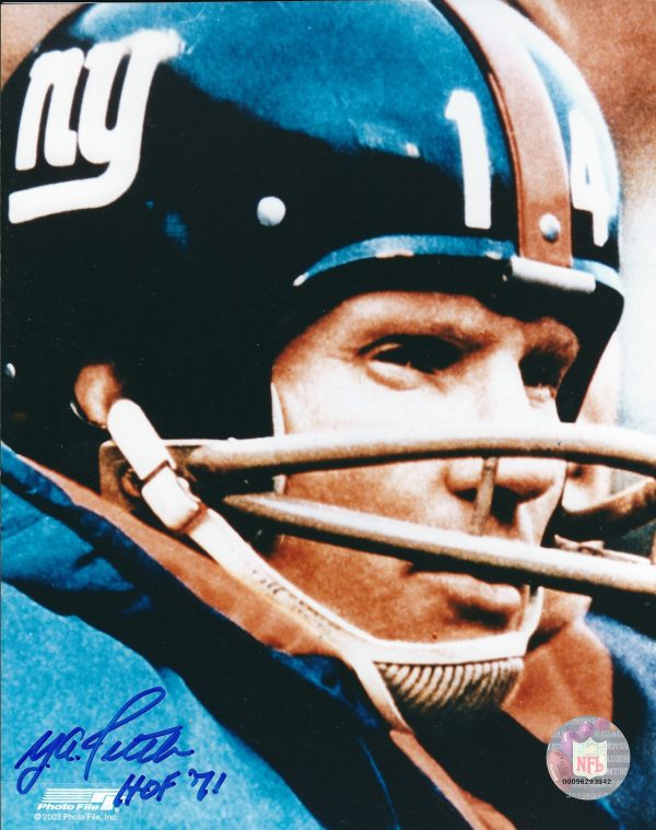 AUTOGRAPHED Y.A. TITTLE 8X10 New York Giants Photo
