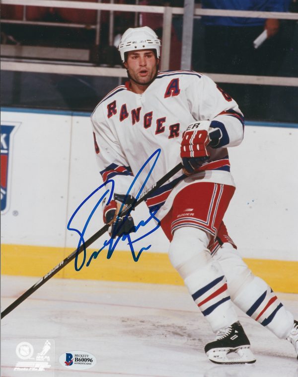 Autographed ERIC LINDROS 8X10 New York Rangers Photo Beckett