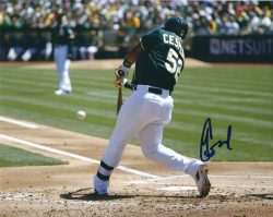 AUTOGRAPHED YOENIS CESPEDES 8X10 photo Oakland A's