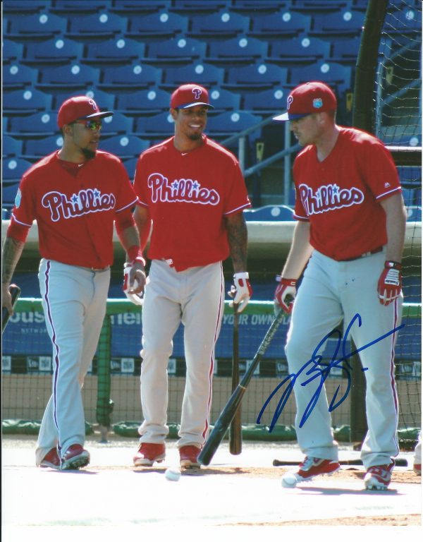 AUTOGRAPHED BROCK STASSI 8X10 Philadelphia Phillies Photo