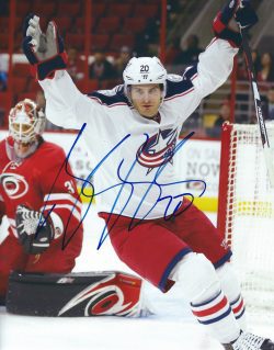Autographed BRANDO SAAD 8X10 Columbus Blue Jackets Photo