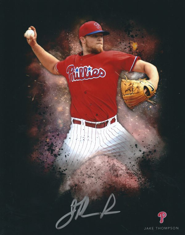 AUTOGRAPHED JAKE THOMPSON 8X10 Philadelphia Phillies Photo