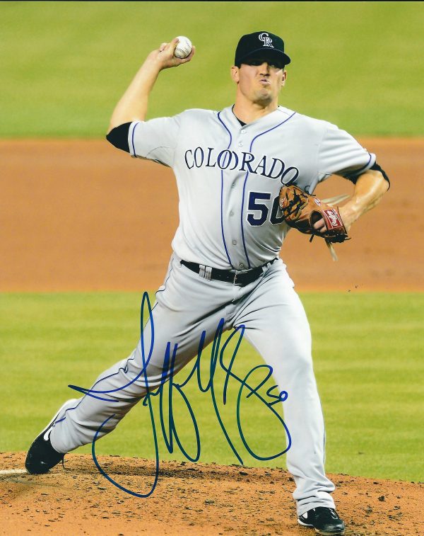 AUTOGRAPHED JEFF MANSHIP 8X10 Colorado Rockies Photo