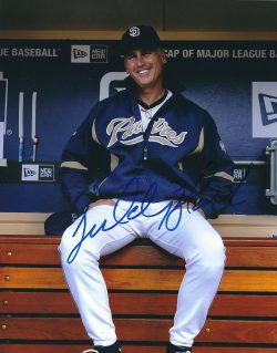 AUTOGRAPHED BUD BLACK 8X10 San Diego Padres photo