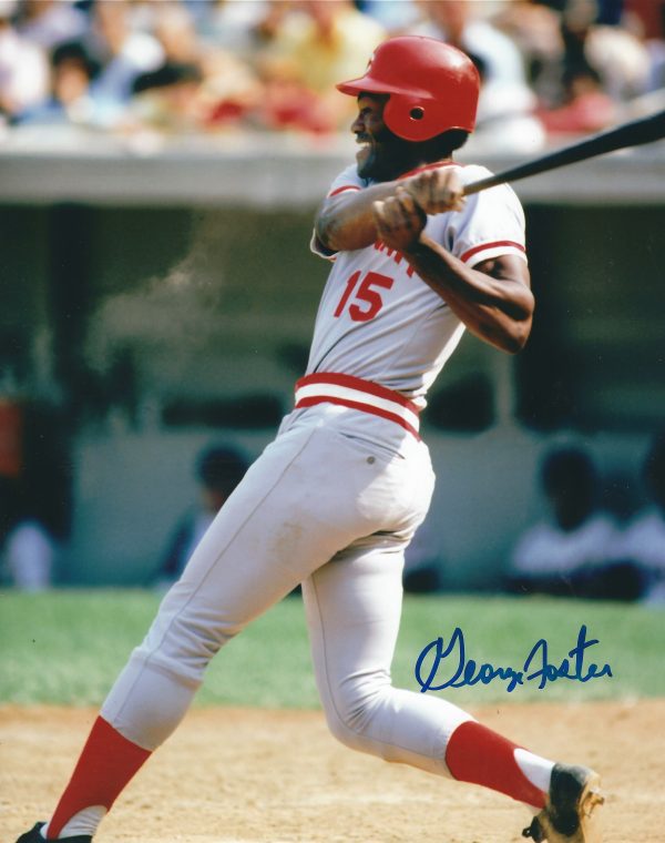 AUTOGRAPHED GEORGE FOSTER 8X10 Cincinnati Reds Photo