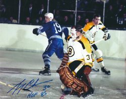 Autographed GERRY CHEEVERS 8X10 Boston Bruins  Photo