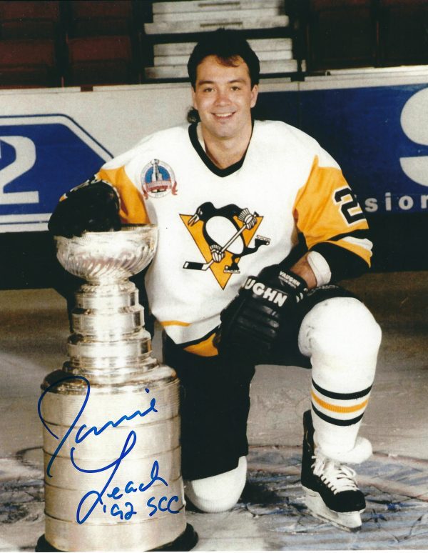 Autographed JAMIE LEACH 8x10 Pittsburgh Penguins Photo