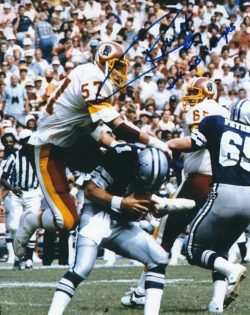 Autographed RICH MILOT 8x10 Washington Redskins Photo