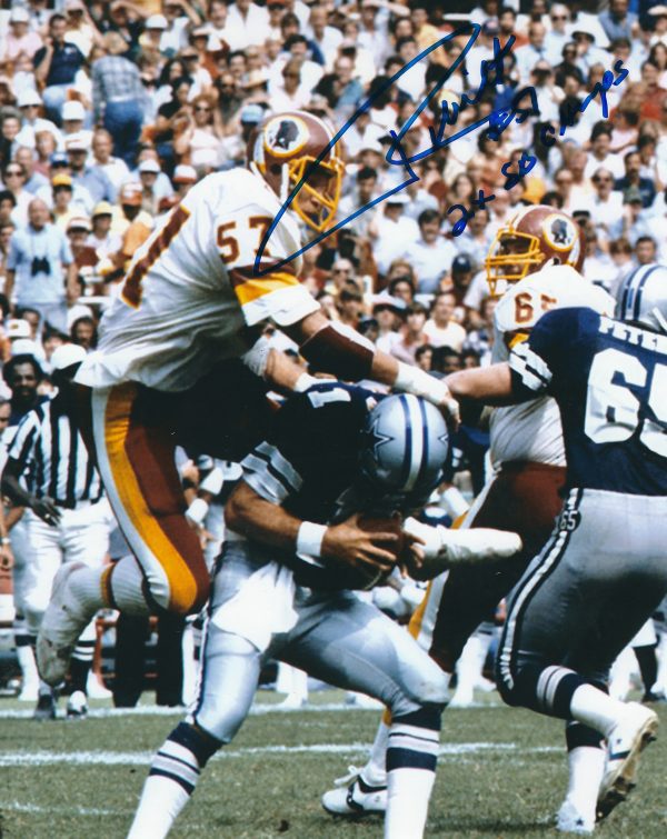 Autographed RICH MILOT 8x10 Washington Redskins Photo