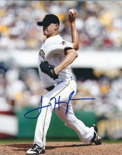 Autographed JARED HUGHES 8X10 Pittsburgh Pirates Photo