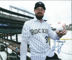AUTOGRAPHED MIKE DUNN 8X10 Colorado Rockies Photo