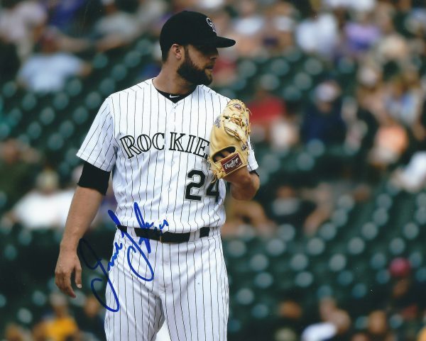 AUTOGRAPHED JORDAN LYLES 8X10 Colorado Rockies Photo