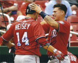 Autographed CHRIS HEISEY 8X10 Washington Nationals Photo