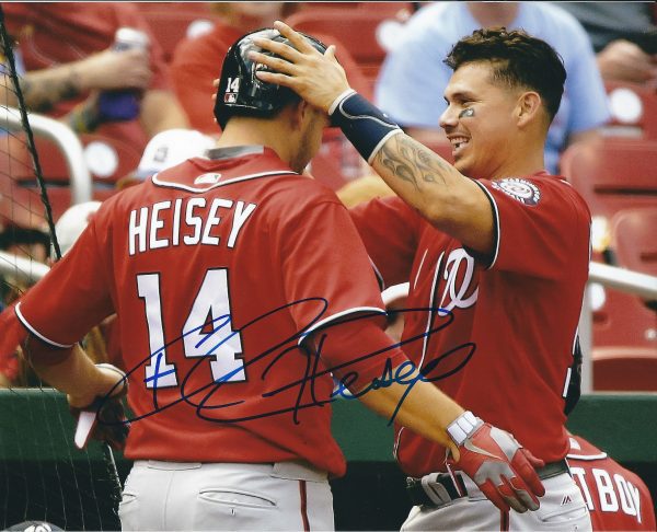 Autographed CHRIS HEISEY 8X10 Washington Nationals Photo
